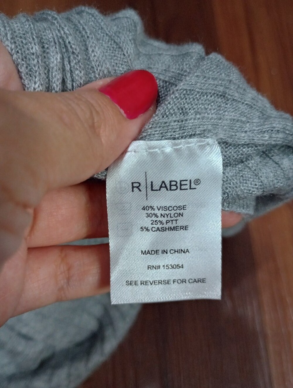 R Label Ribbed Knit Washable Cashmere Blend Button Front Cardigan - Picture 4 of 7